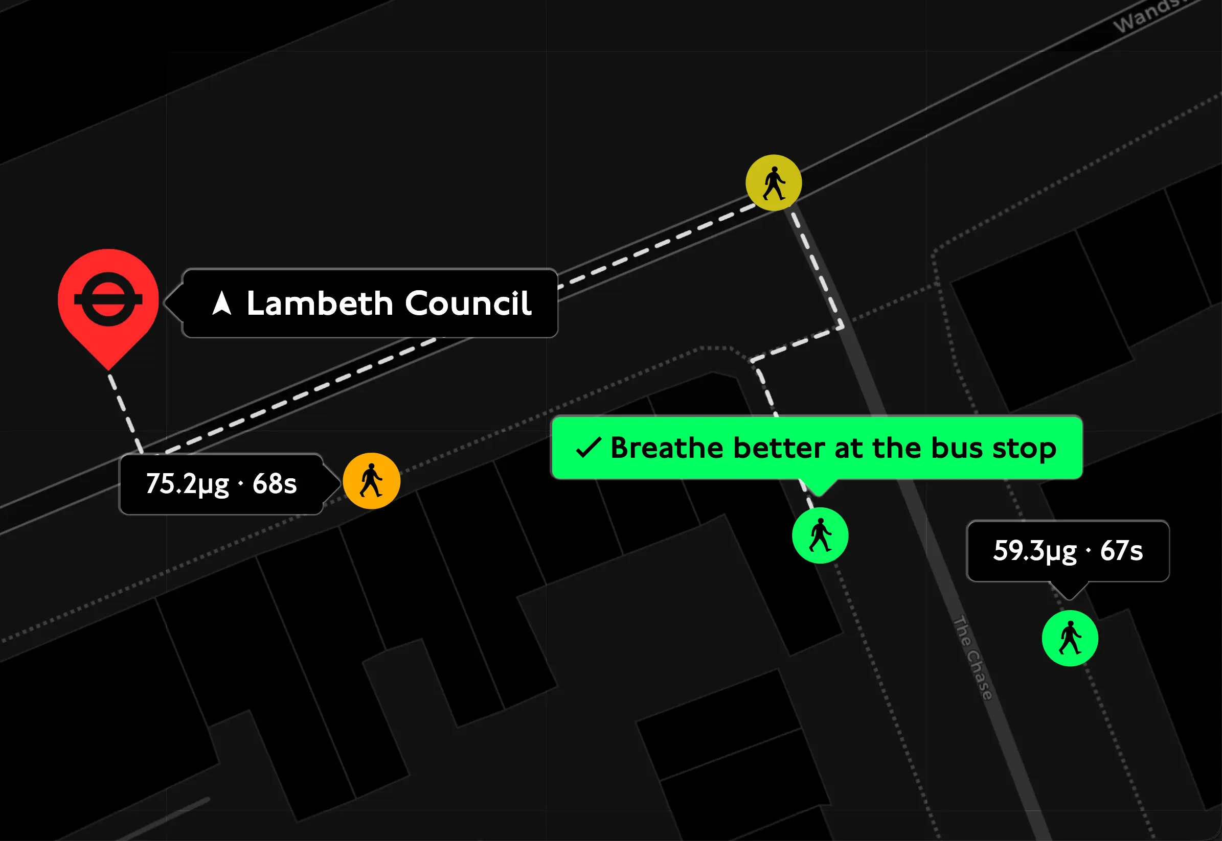 Air pollution bus displays
